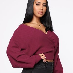 Berry sweater off shoulder